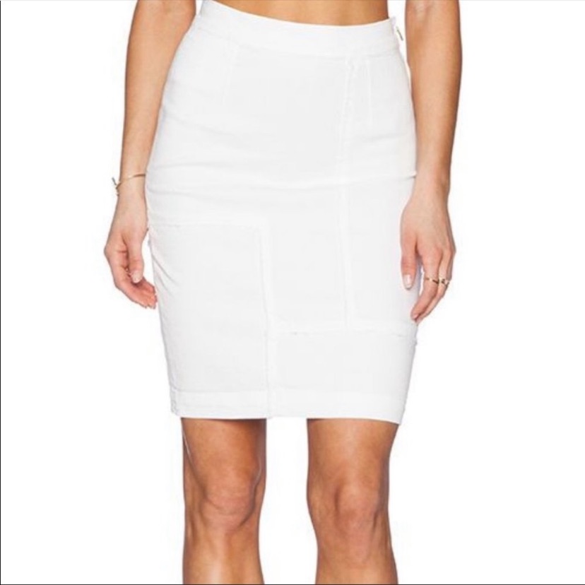 Frame White Denim Skirt